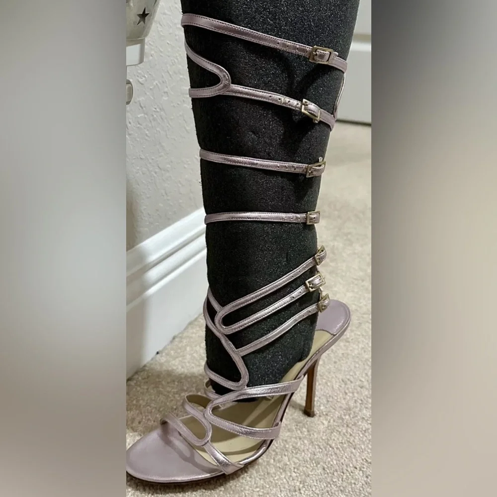 Jimmy Choo Pink Strappy Heels 36 - Picture 2 of 10